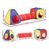 Keezi Kids 3-in-1 Play Tent Teepee with Tunnel for Indoor Outdoor