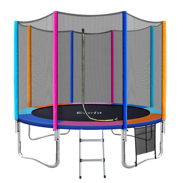 10ft Everfit Kids Trampoline with Safety Net and Ladder