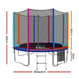 10ft Everfit Kids Trampoline with Safety Net and Ladder