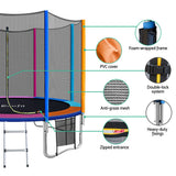 10ft Everfit Kids Trampoline with Safety Net and Ladder