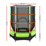 Everfit 4.5FT Kids Trampoline with Safety Net - Green