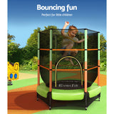 Everfit 4.5FT Kids Trampoline with Safety Net - Green