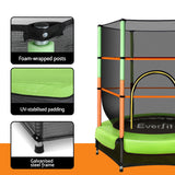 Everfit 4.5FT Kids Trampoline with Safety Net - Green