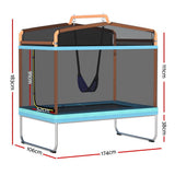 Everfit 6FT Rectangle Trampoline with Swing Enclosure - Orange