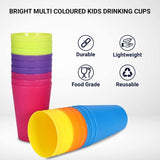 Set of 24 reusable plastic cups, 250 ml, 6 vibrant colors