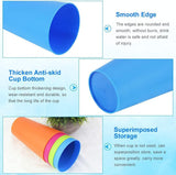 Set of 24 reusable plastic cups, 250 ml, 6 vibrant colors