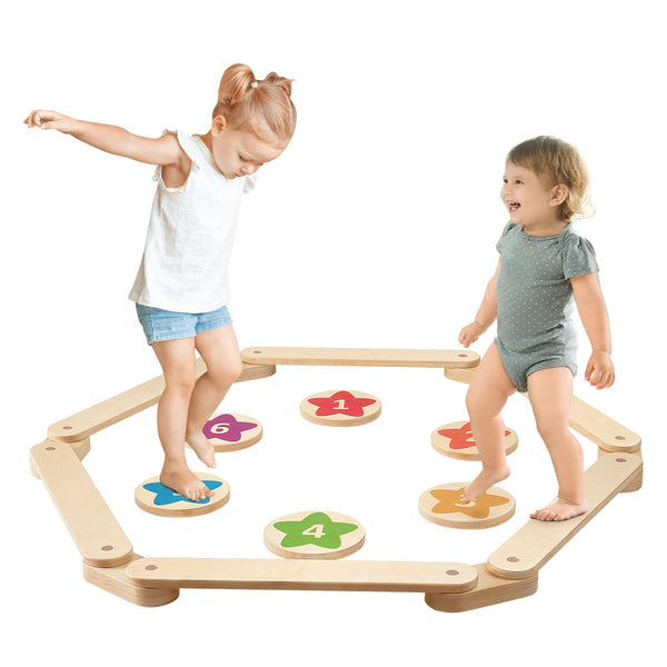 Kids Balance Beam Stepping Stones Set - 6 Colorful Boards