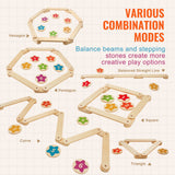 Kids Balance Beam Stepping Stones Set - 6 Colorful Boards