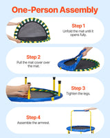 3FT Indoor/Outdoor Trampoline for Kids - Foldable Mini Design