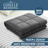 Giselle Weighted Blanket 5kg Microfibre Adult Dark Grey