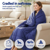 Giselle Bedding Weighted Blanket 6.8kg Blue Microfibre